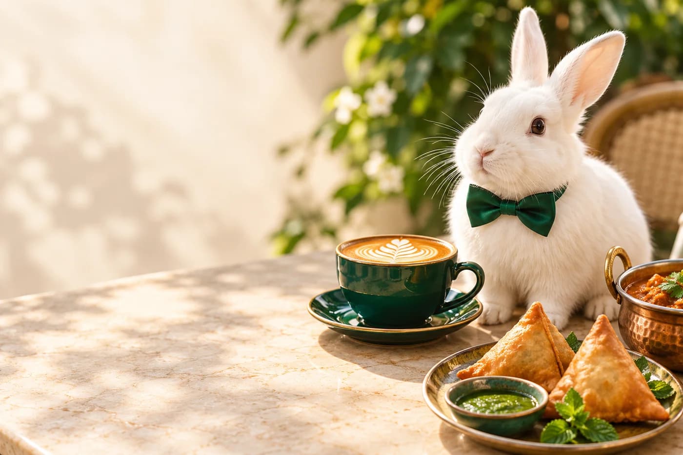 Coffee, samosas and Spin Bunny welcoming you to local discoveries